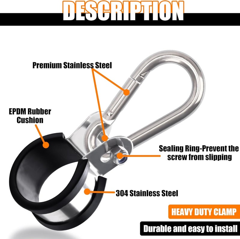 Ailbiuko Airpower Line Clamp Hanger Bracket Assembly Stainless Steel 3 in 1 Air Hose Clamps for Tractor Trailer Semi Truck (6 Pack) - Image 2
